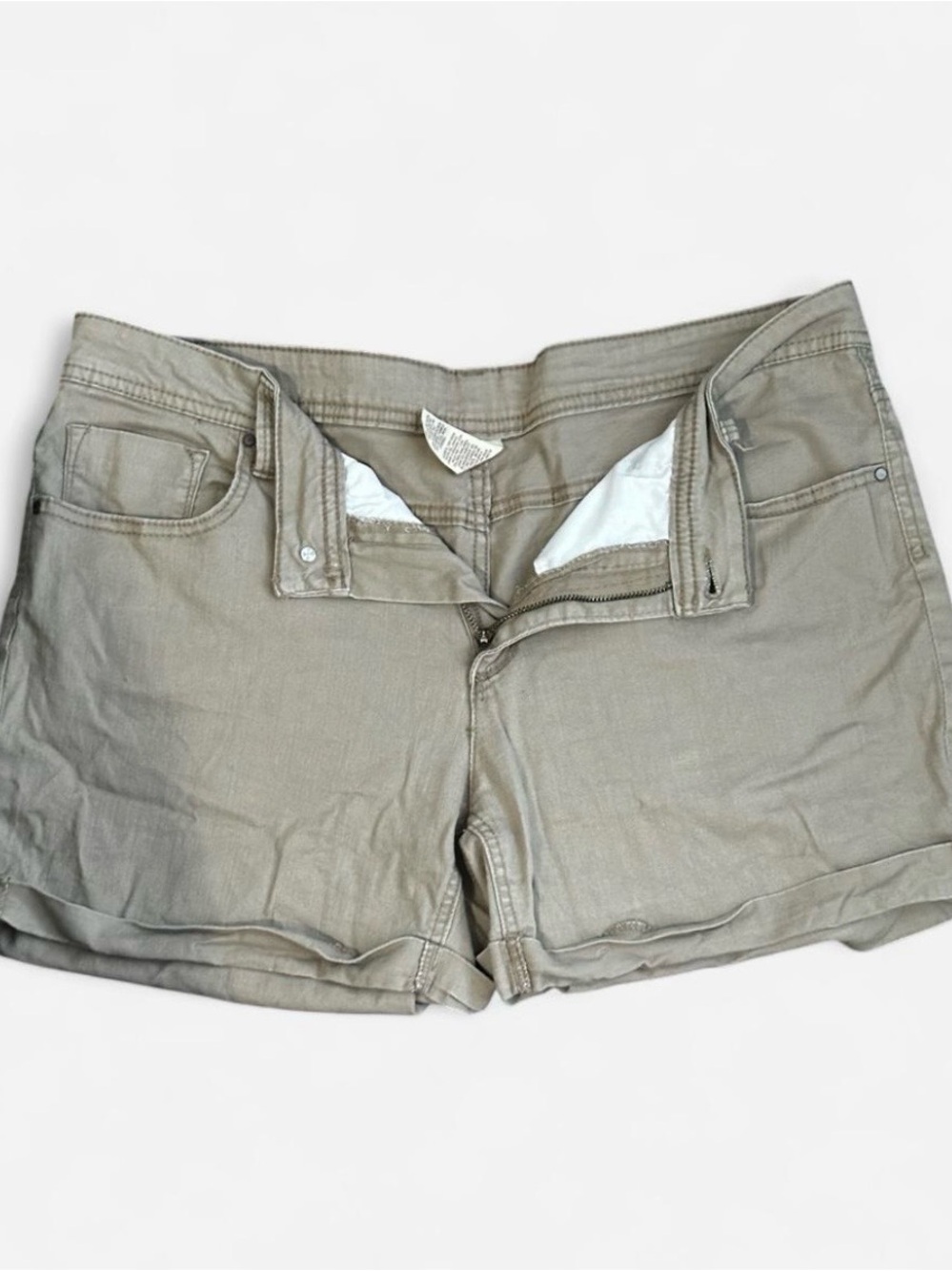 Faded Glory Olive-Tan Women’s Denim Shorts